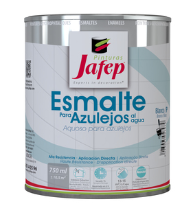 Esmalte para azulejos color blanco Jafep al agua 750ML sin necesidad de imprimación